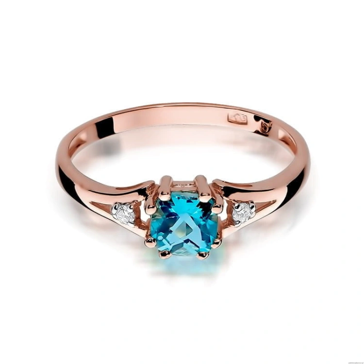 Pierścionek W044 Topaz 0,70ct różowe złoto