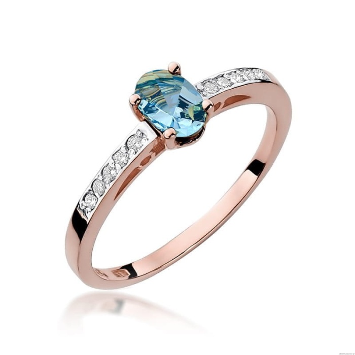 Pierścionek W067 Topaz 0,50ct różowe złoto