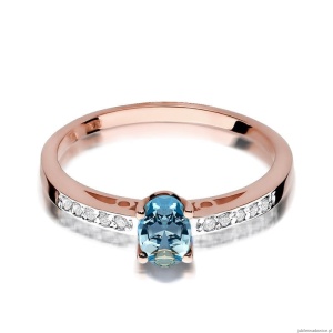 Pierścionek W067 Topaz 0,50ct różowe złoto
