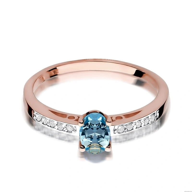 Pierścionek W067 Topaz 0,50ct różowe złoto
