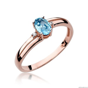 Pierścionek W068 Topaz 0,50ct różowe złoto