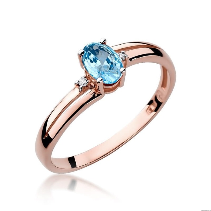 Pierścionek W068 Topaz 0,50ct różowe złoto