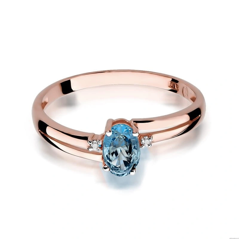 Pierścionek W068 Topaz 0,50ct różowe złoto