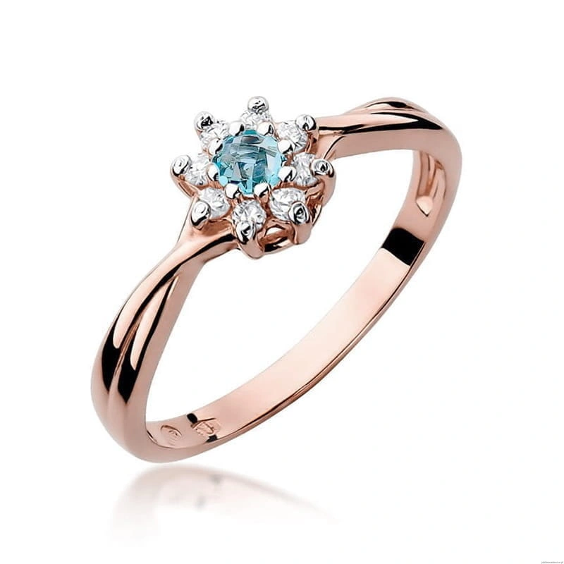 Pierścionek W072 Topaz 0,15ct różowe złoto
