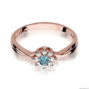 Pierścionek W072 Topaz 0,15ct różowe złoto