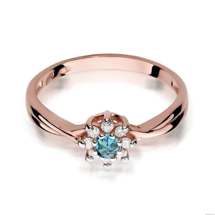 Pierścionek W072 Topaz 0,15ct różowe złoto