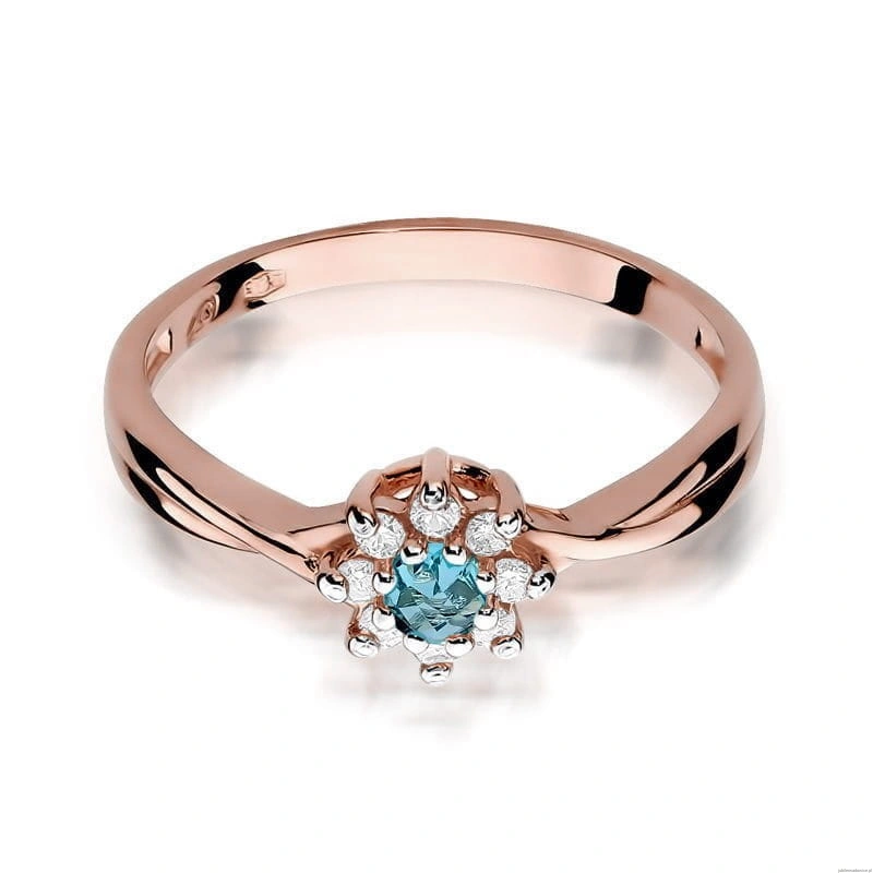 Pierścionek W072 Topaz 0,15ct różowe złoto