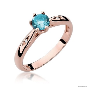Pierścionek W074 Topaz 0,50ct różowe złoto