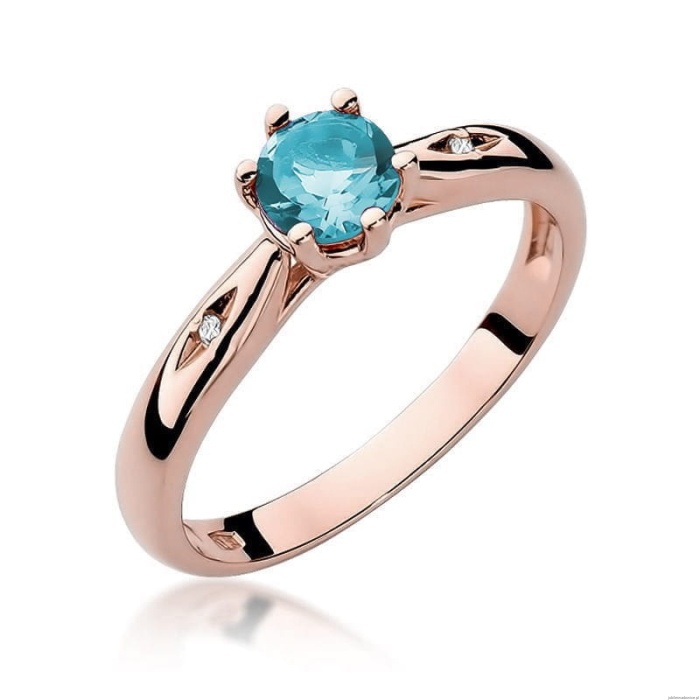 Pierścionek W074 Topaz 0,50ct różowe złoto