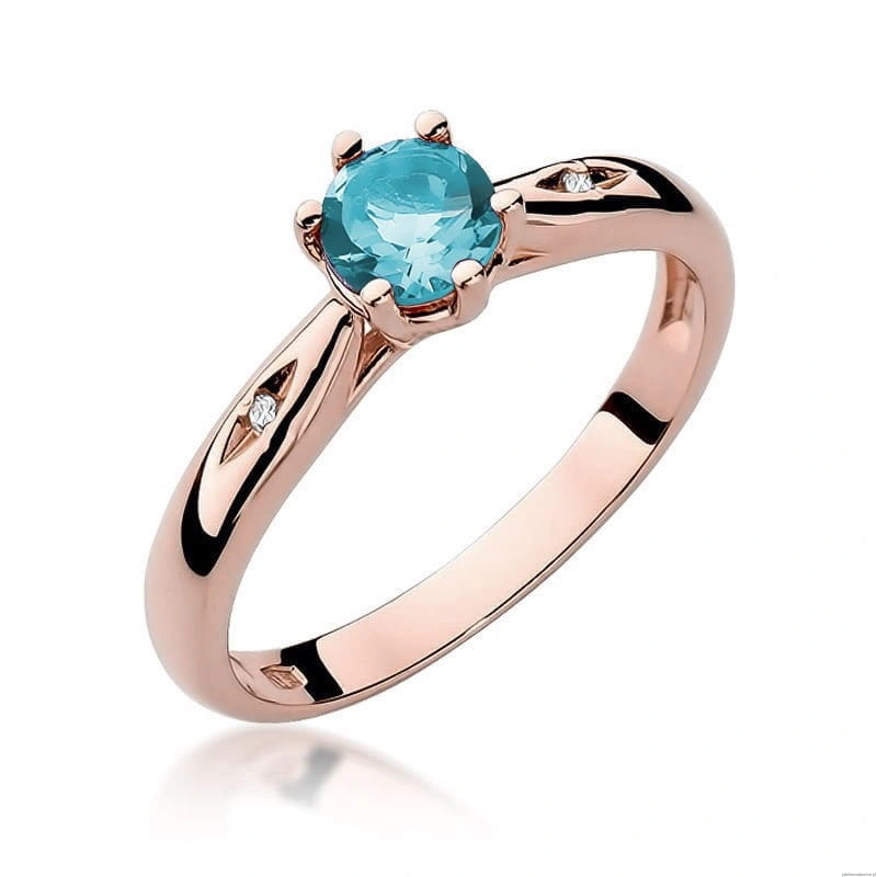 Pierścionek W074 Topaz 0,50ct różowe złoto