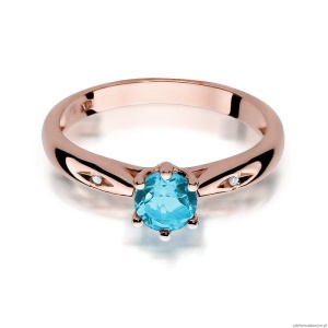 Pierścionek W074 Topaz 0,50ct różowe złoto
