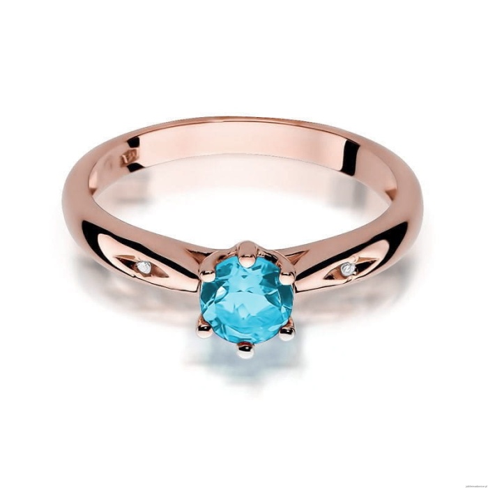 Pierścionek W074 Topaz 0,50ct różowe złoto