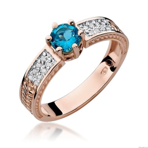 Pierścionek W075 Topaz 0,50ct różowe złoto