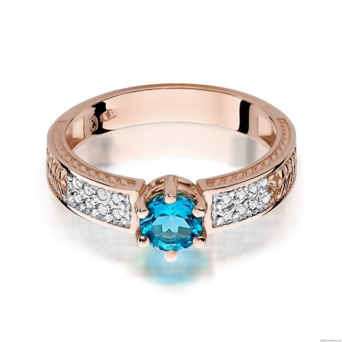 Pierścionek W075 Topaz 0,50ct różowe złoto