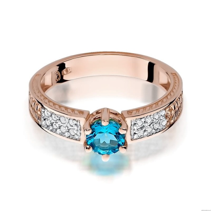 Pierścionek W075 Topaz 0,50ct różowe złoto