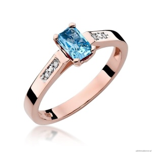 Pierścionek W078 Topaz 0,65ct różowe złoto