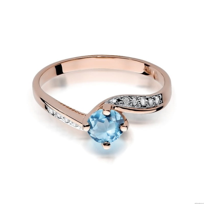 Pierścionek W084 Topaz 0,50ct różowe złoto