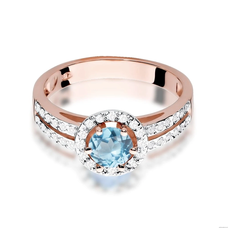 Pierścionek W087 Topaz 0,50ct różowe złoto