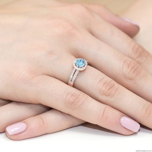 Pierścionek W087 Topaz 0,50ct różowe złoto