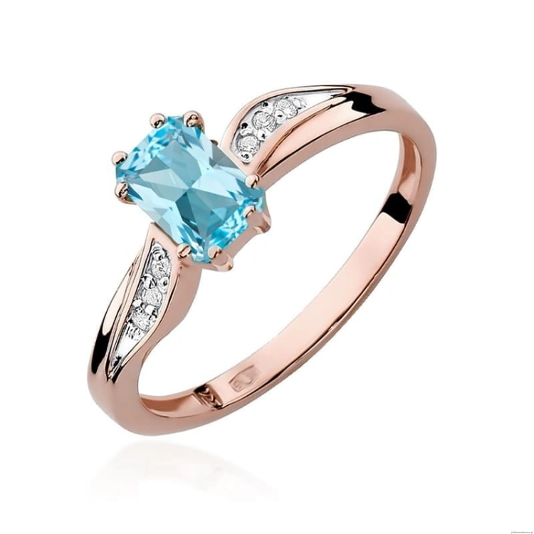 Pierścionek W094 Topaz 0,65ct różowe złoto