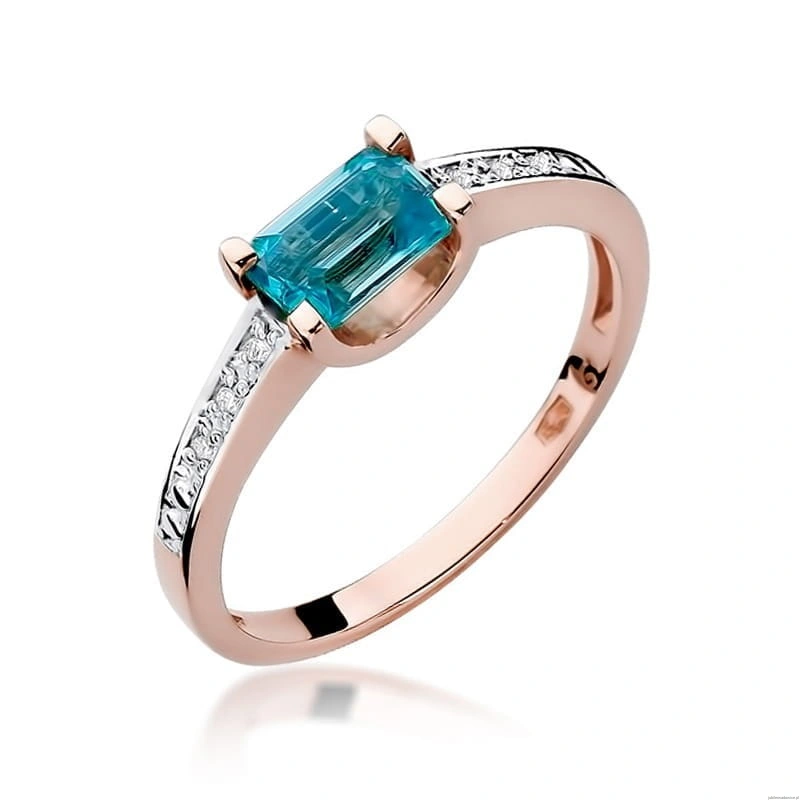 Pierścionek W105 Topaz 0,65ct różowe złoto