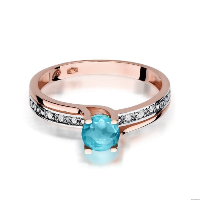 Pierścionek W106 Topaz 0,50ct różowe złoto