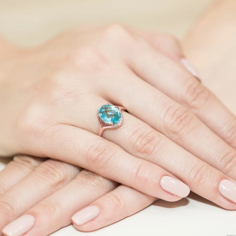 Pierścionek W150 Topaz 3,00ct różowe złoto