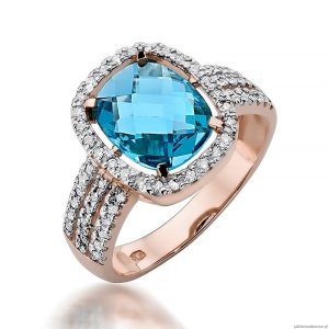 Pierścionek W313 Topaz 3,00ct różowe złoto