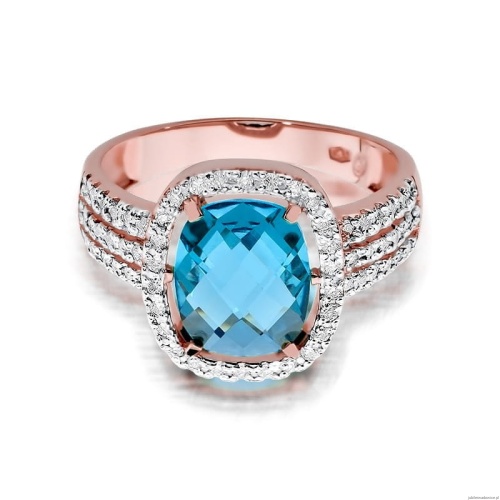 Pierścionek W313 Topaz 3,00ct różowe złoto