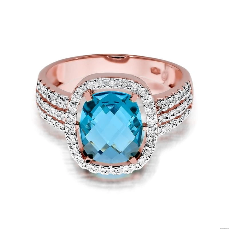 Pierścionek W313 Topaz 3,00ct różowe złoto