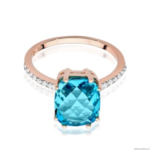 Pierścionek W527 Topaz 3,00ct różowe złoto