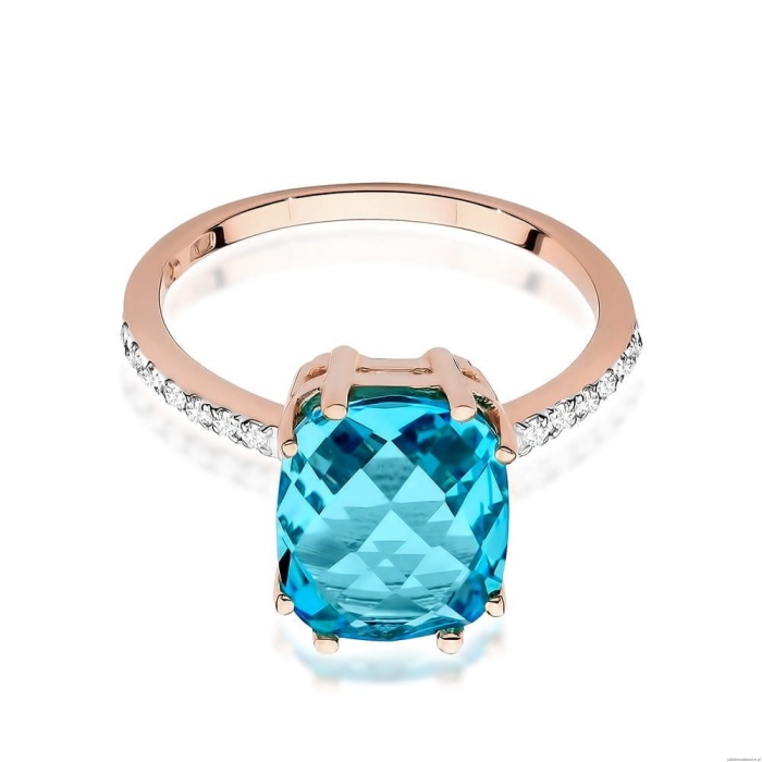 Pierścionek W527 Topaz 3,00ct różowe złoto