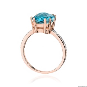 Pierścionek W527 Topaz 3,00ct różowe złoto