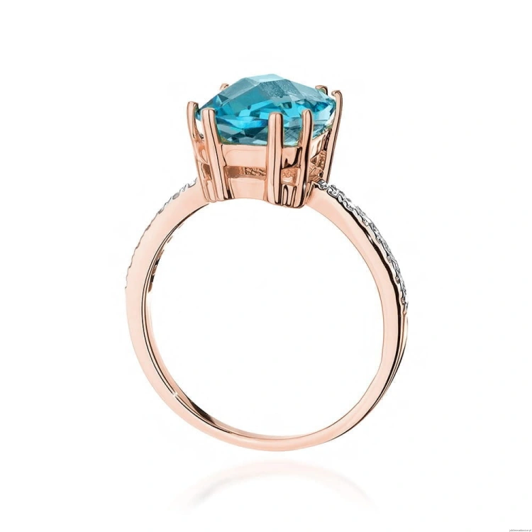 Pierścionek W527 Topaz 3,00ct różowe złoto
