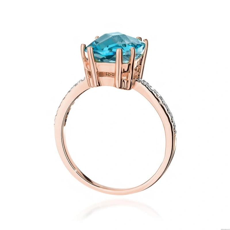 Pierścionek W527 Topaz 3,00ct różowe złoto
