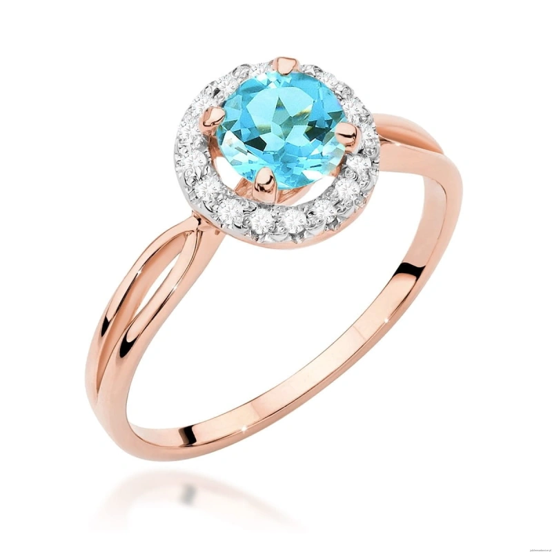 Pierścionek W538 Topaz 0,80ct różowe złoto