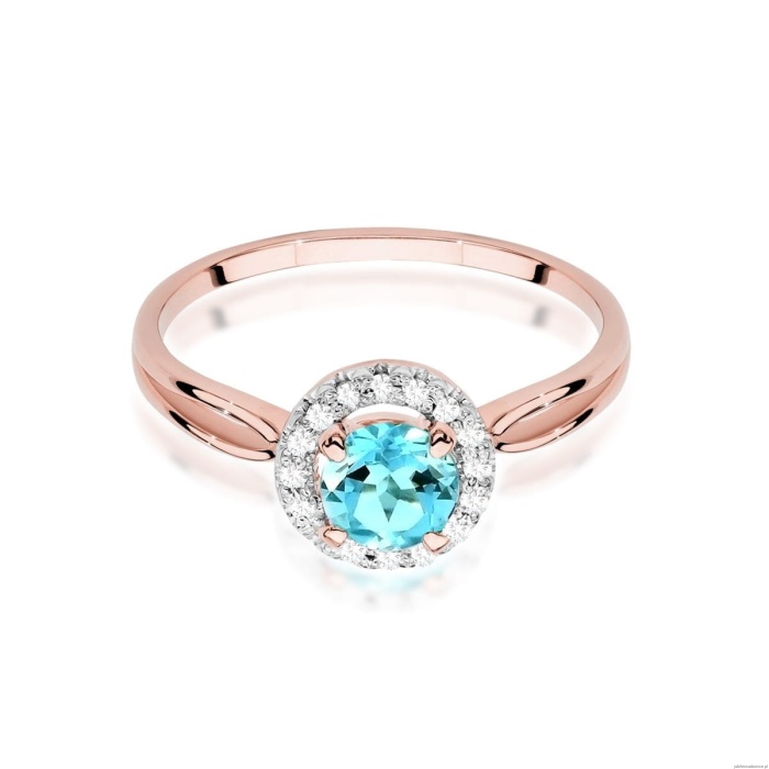Pierścionek W538 Topaz 0,80ct różowe złoto