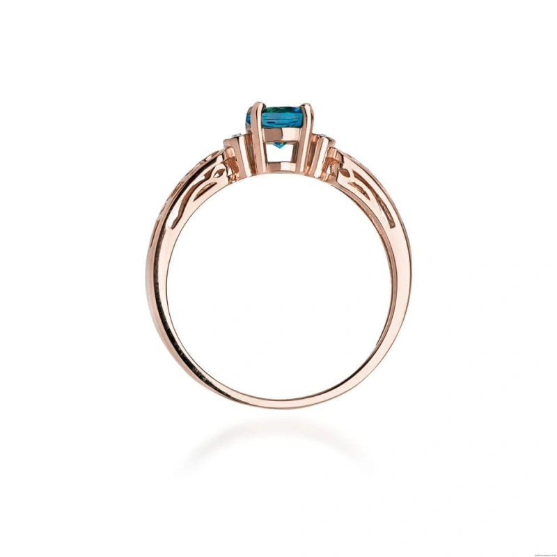 Pierścionek W014 Topaz London Blue 0,50ct różowe złoto