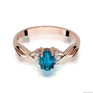 Pierścionek W019 Topaz London Blue 0,50ct różowe złoto