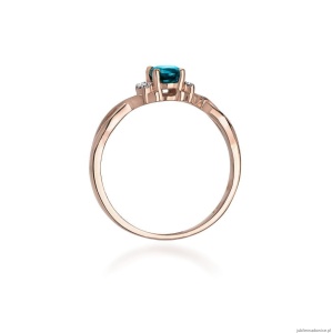 Pierścionek W019 Topaz London Blue 0,50ct różowe złoto