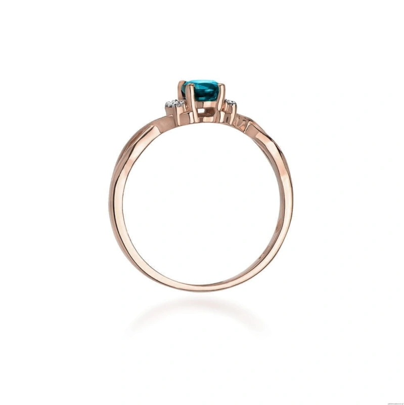 Pierścionek W019 Topaz London Blue 0,50ct różowe złoto