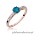 Pierścionek W066 Topaz London Blue 0,50ct różowe złoto