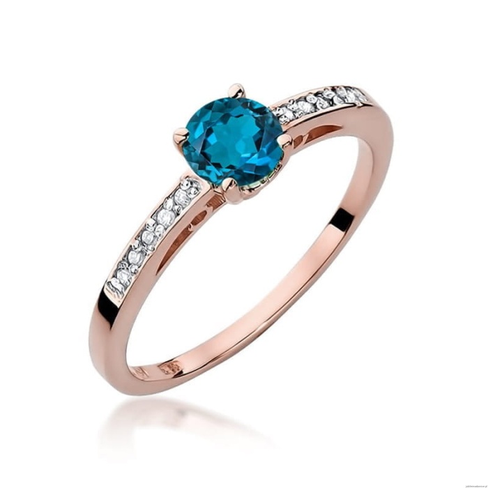 Pierścionek W066 Topaz London Blue 0,50ct różowe złoto