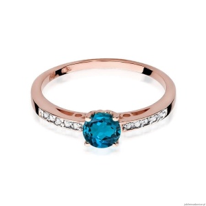 Pierścionek W066 Topaz London Blue 0,50ct różowe złoto