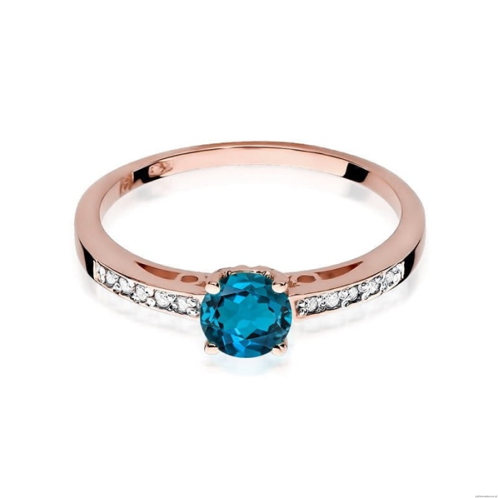 Pierścionek W066 Topaz London Blue 0,50ct różowe złoto