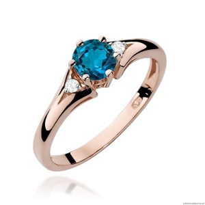 Pierścionek W0076 Topaz London Blue 0,50ct różowe złoto
