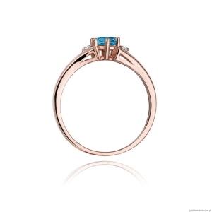 Pierścionek W0076 Topaz London Blue 0,50ct różowe złoto