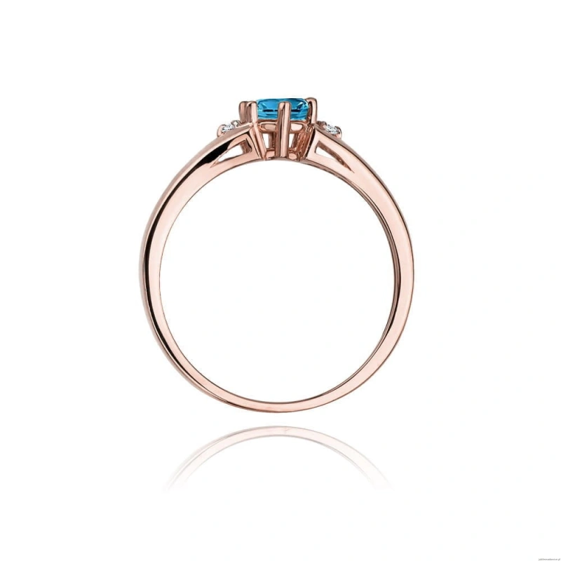 Pierścionek W0076 Topaz London Blue 0,50ct różowe złoto
