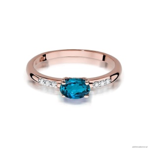 Pierścionek W077 Topaz London Blue 0,50ct różowe złoto