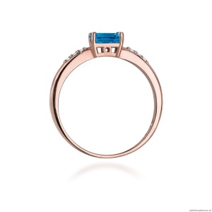 Pierścionek W077 Topaz London Blue 0,50ct różowe złoto